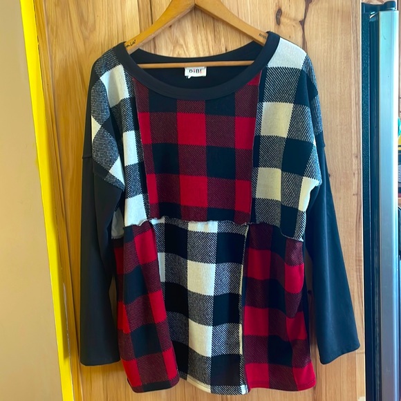 NWOT BiBi Checkered Print Color
Block Sweater sz XL - Picture 3 of 5